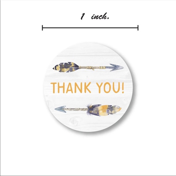 100 1” Round Arrow Thank You Stickers Clearance - Picture 3 of 5